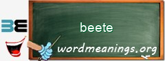 WordMeaning blackboard for beete